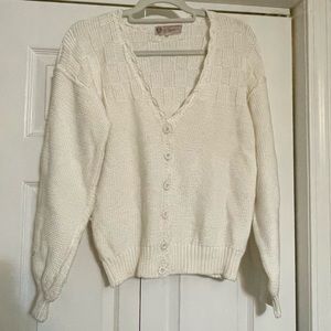 Vintage Gucci Cardigan Sweater White (size 44)